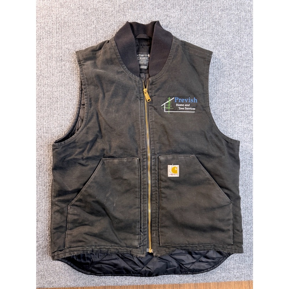 Carhartt Mens M Black Duck Vest V01-BLK Relaxed Fit Insulated Workwear Jacket